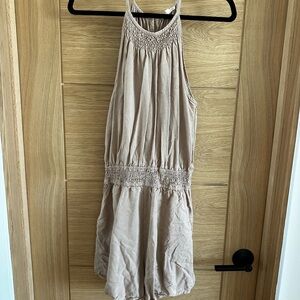 LA MIEL Tan Sleeveless Jumpsuit